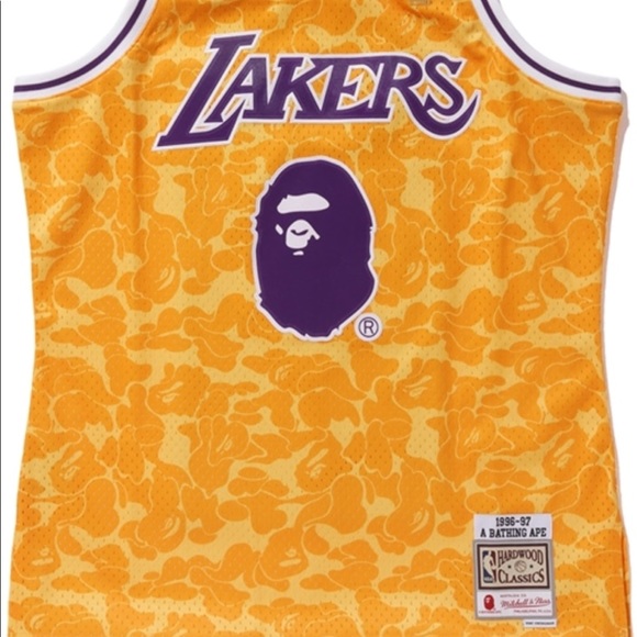 bathing ape lakers jersey